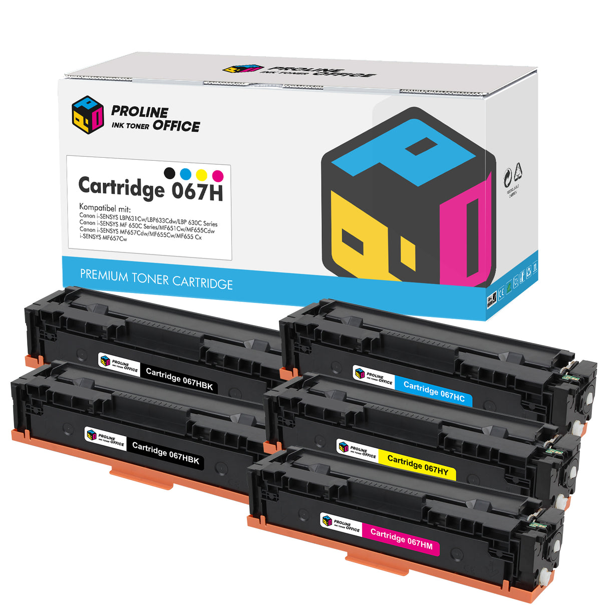 Kompatibel Canon i-SENSYS MF657Cw Toner Set - Canon 067/067H CMYK Multipack