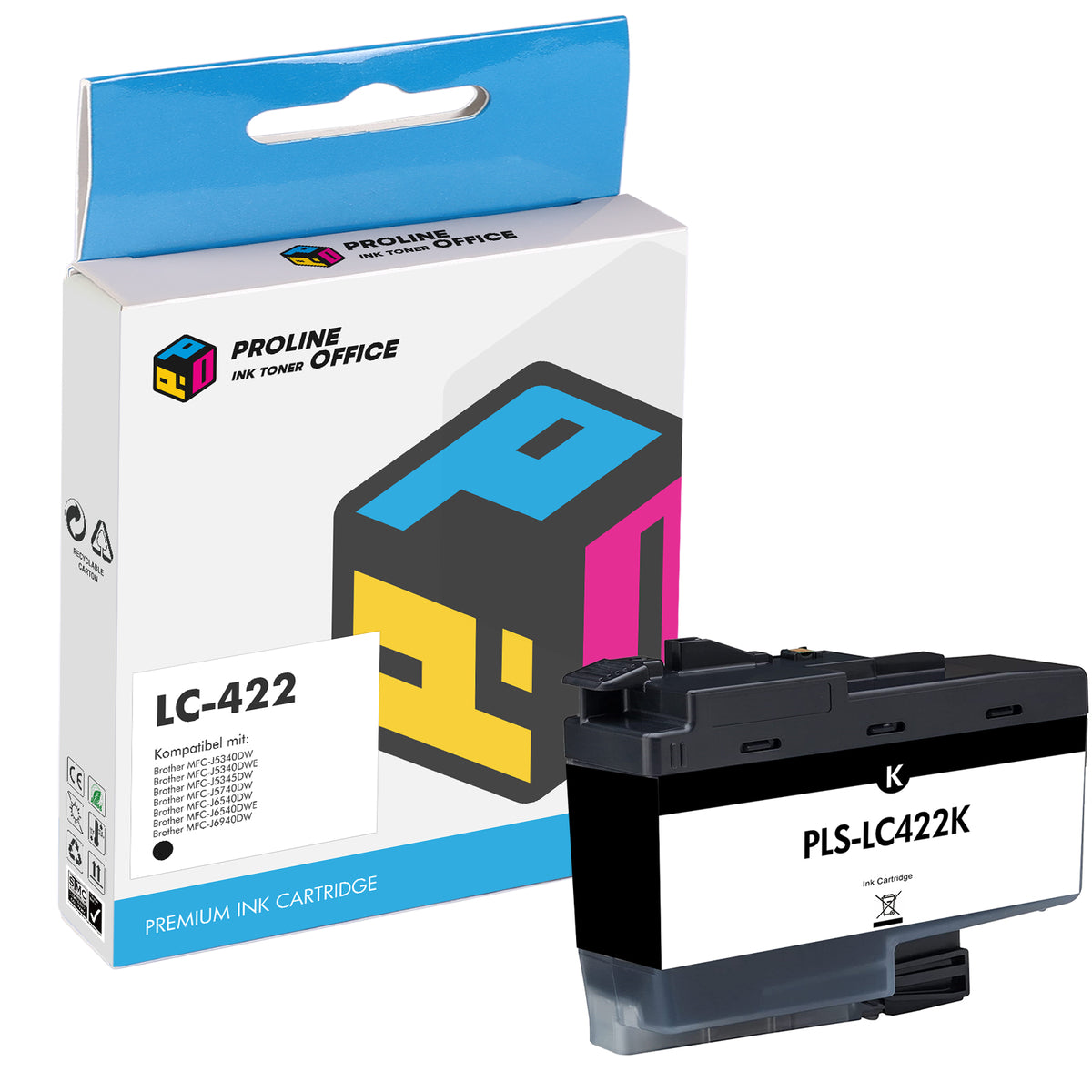 Kompatibel Brother LC-422BK LC-422XLBK LC422BK LC422XLBK Druckerpatrone Schwarz