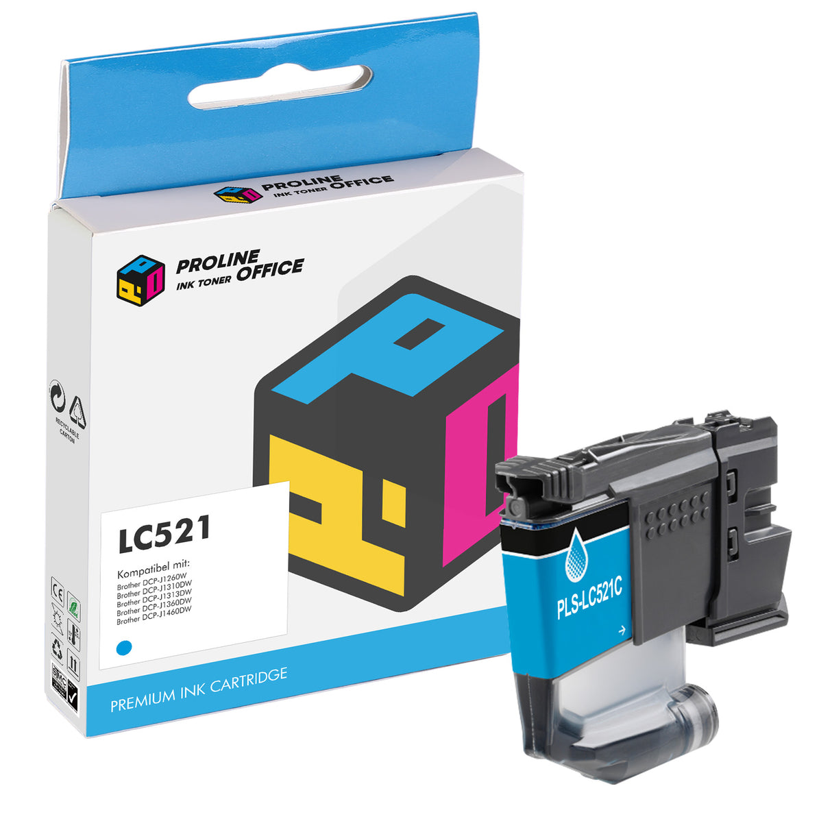Kompatibel Brother LC-521C Druckerpatrone Cyan