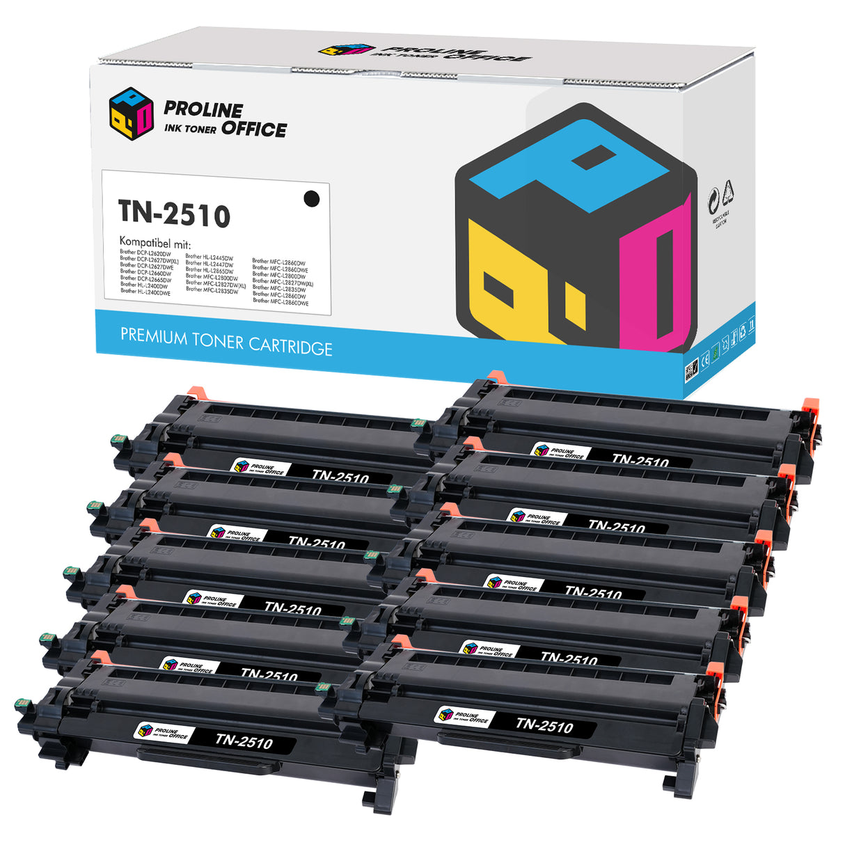 Brother DCP-L2627DWE Toner TN-2510 10pk