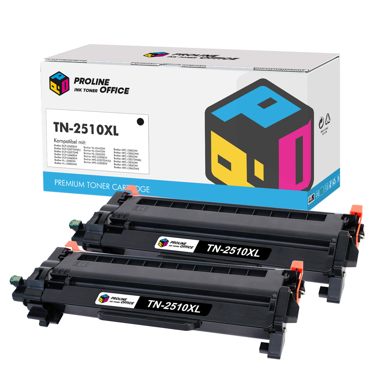 Brother DCP-L2627DWE Toner TN-2510XL 2pk