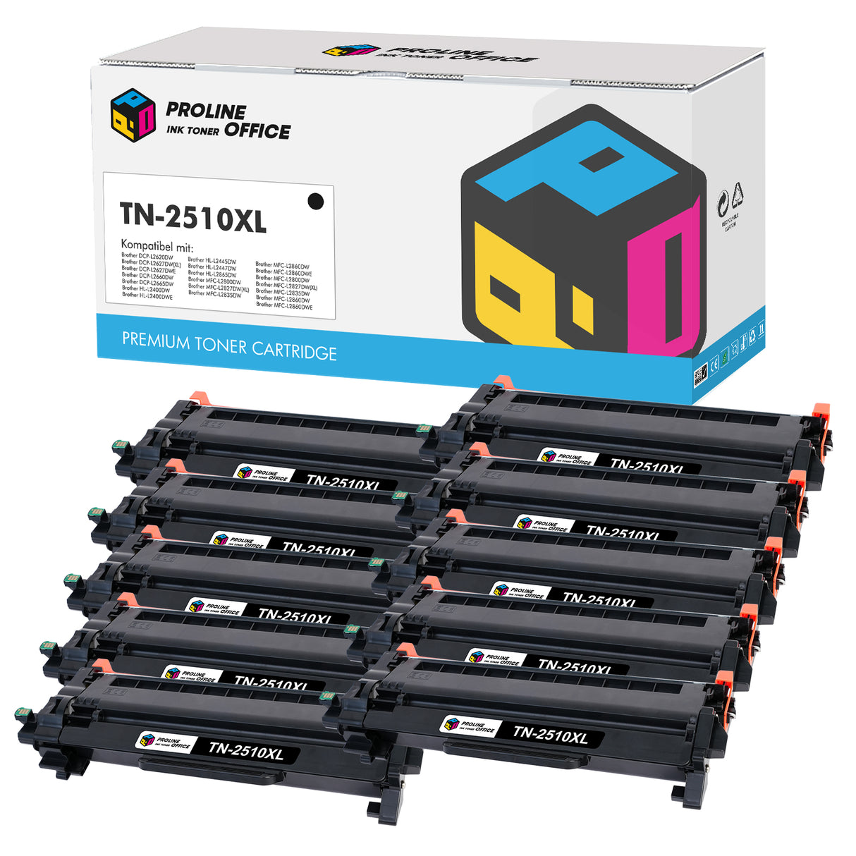 Brother HL-L2445DW Toner TN-2510XL 10pk