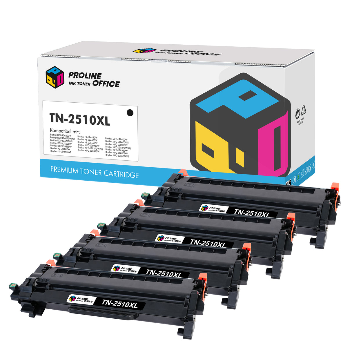 Brother HL-L2445DW Toner TN-2510XL 4pk