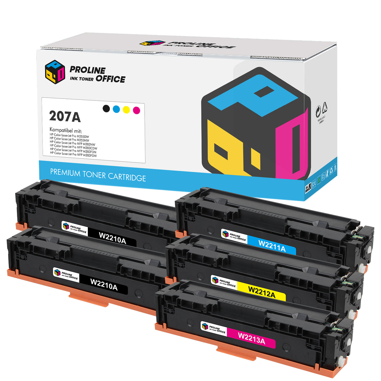 HP Color LaserJet Pro MFP M283fdw Toner hp207A 5pk