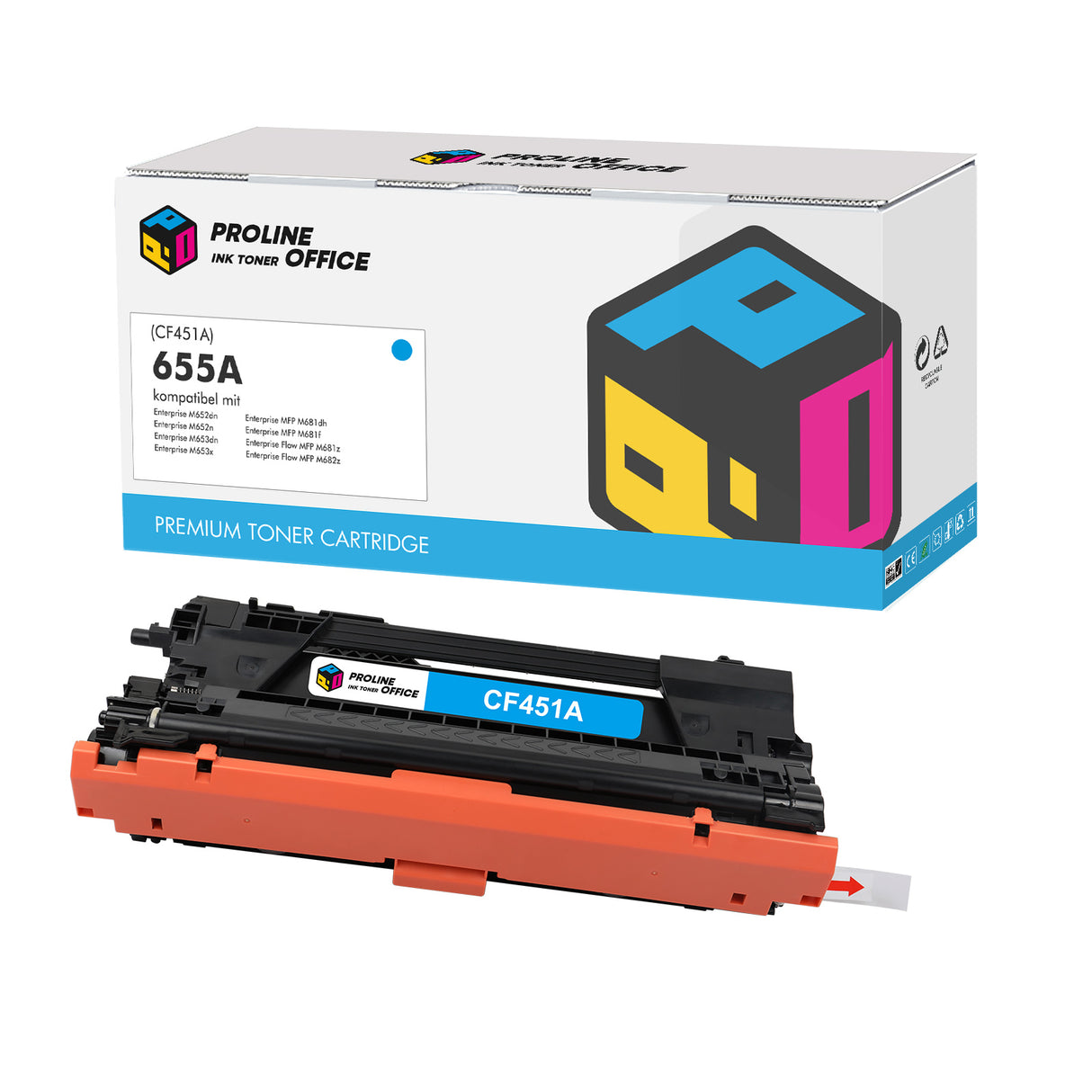 Kompatibel HP 655A Toner Cyan