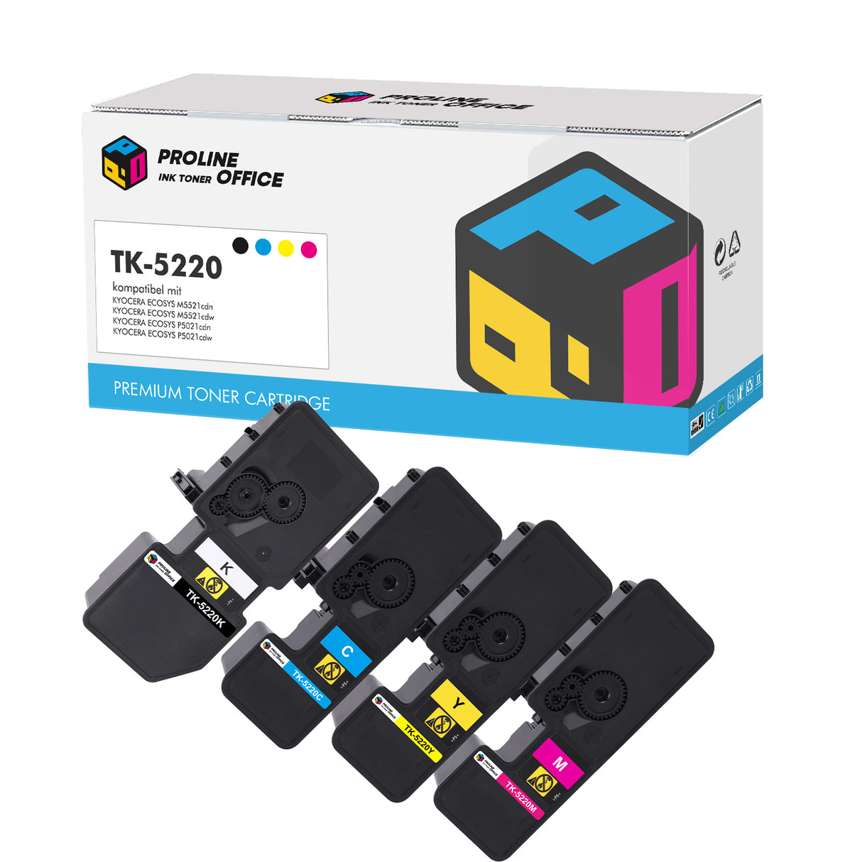 Kompatibel Kyocera ECOSYS M5521cdw Toner Set - Brother TK-5220 CMYK Multipack