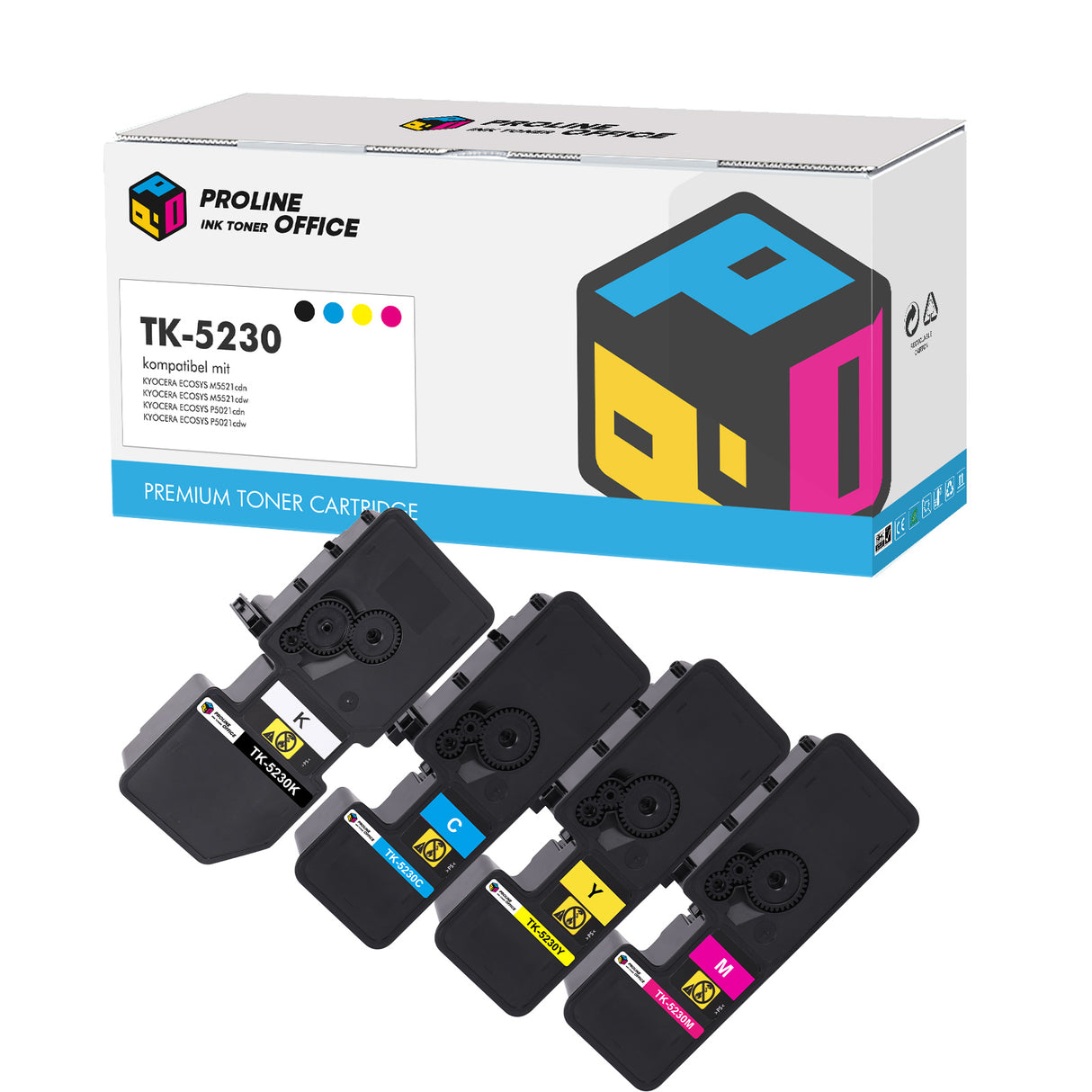 Kompatibel Kyocera ECOSYS M5521cdn Toner Set - Brother TK-5230 CMYK Multipack