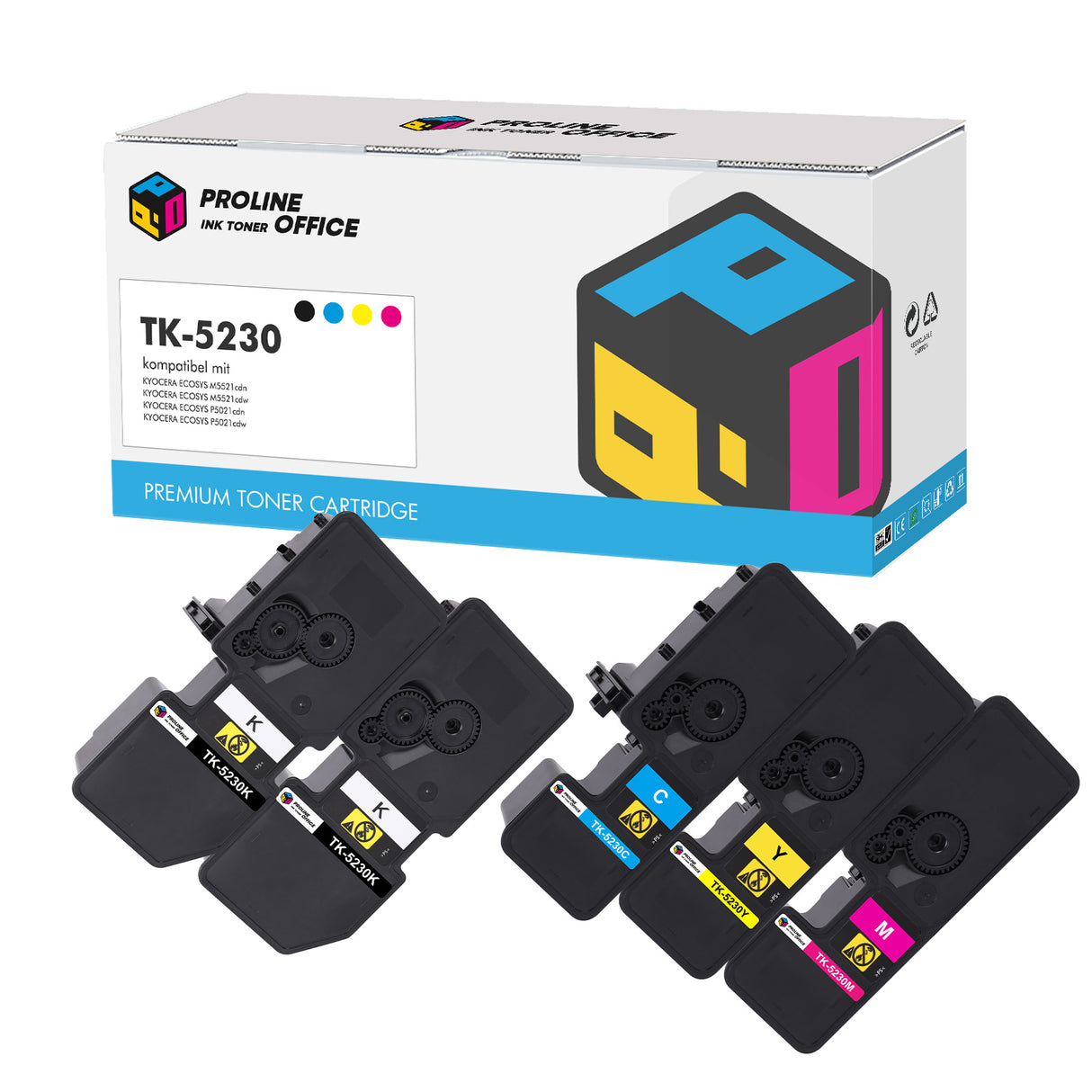 Kompatibel Kyocera ECOSYS M5521cdn Toner Set - Brother TK-5230 CMYKK Multipack