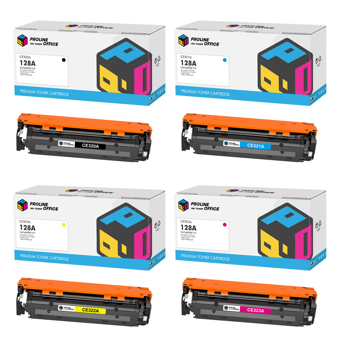 HP LaserJet Pro CM 1415 fn Toner-Kompatibel HP 128A Patronen Multipack