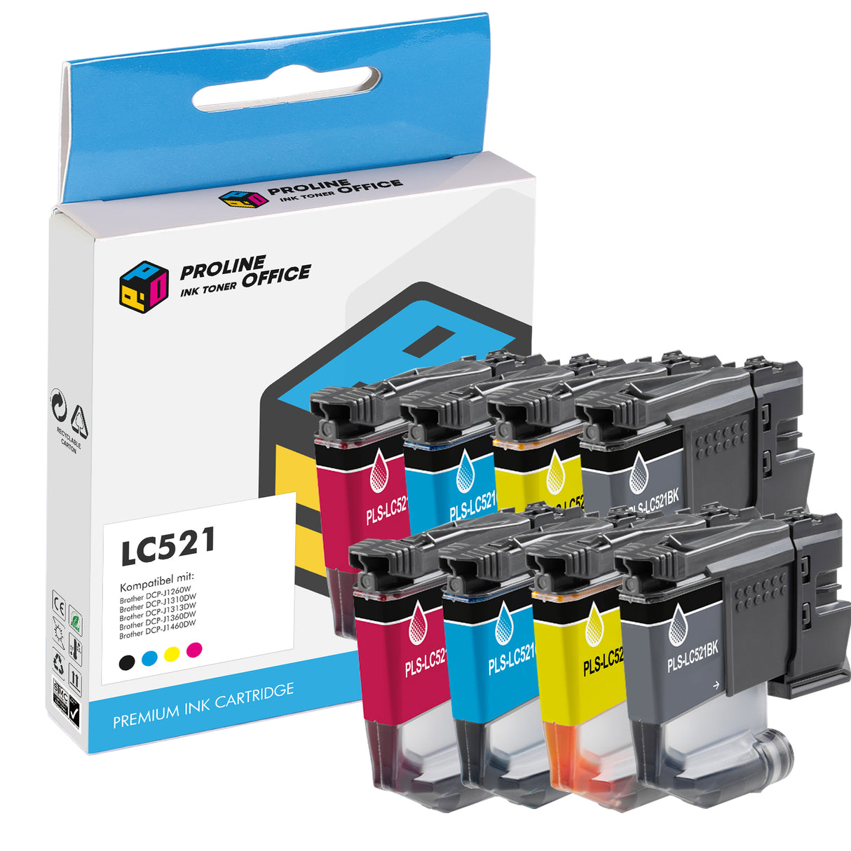 Brother LC521 LC-521 8PK