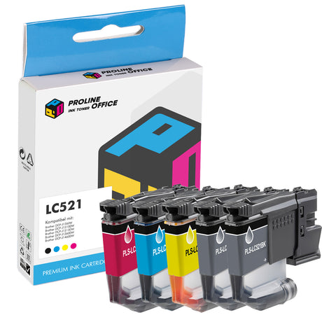 Kompatibel Brother LC-521 Druckerpatronen 5PK