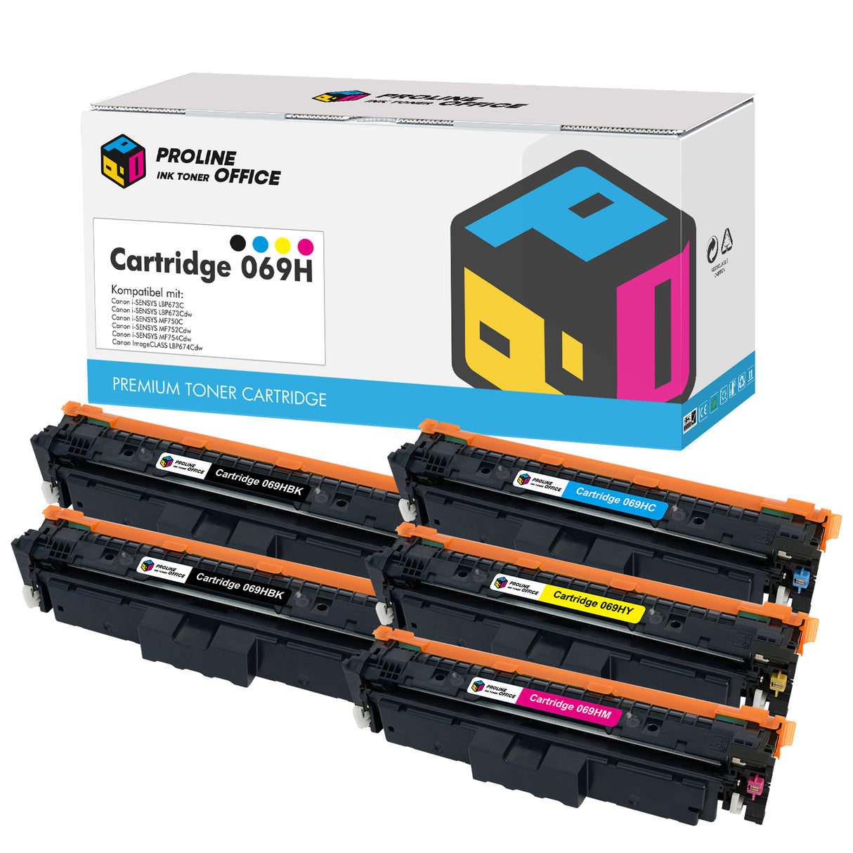 Kompatibel Canon i-SENSYS LBP673Cdw Toner Set 5PK