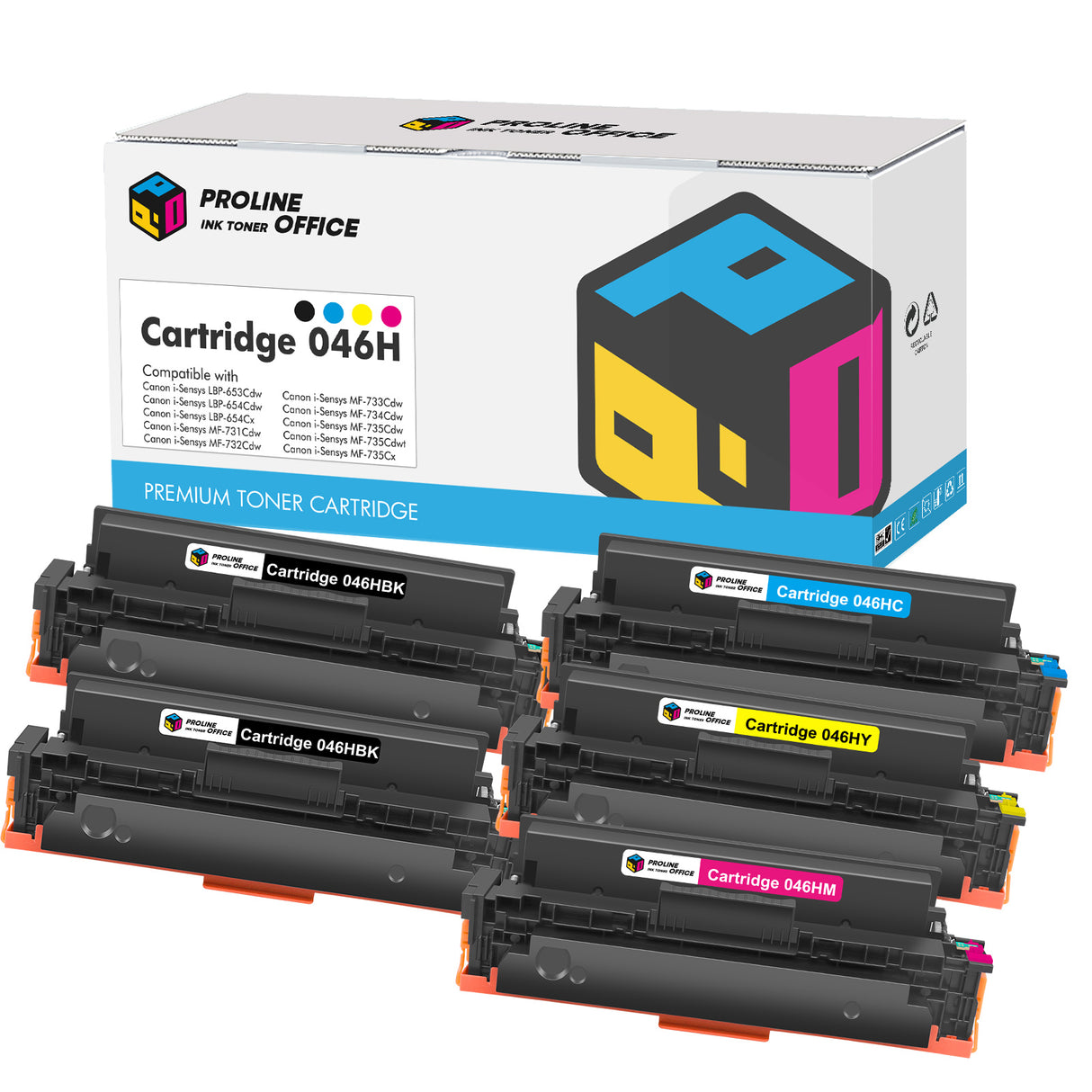 Kompatibel Canon i-SENSYS MF734Cdw Toner 5PK
