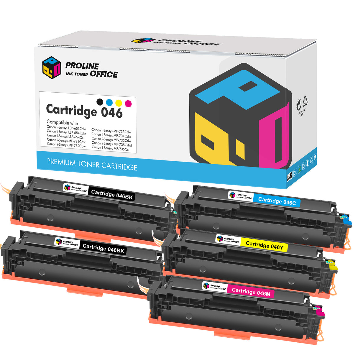 Kompatibel Canon i-SENSYS MF735Cx Toner Set 5PK