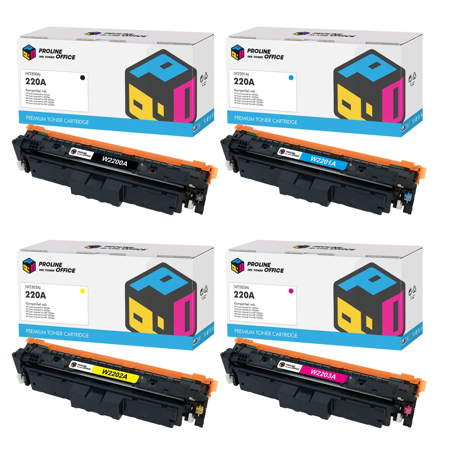HP Color LaserJet Pro MFP 4302fdw Toner hp220A 4pk